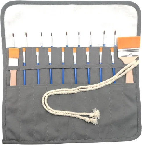 Miniatura 3 de Funny live Soporte para pinceles de pintura, pinceles de pintura para artistas y organizador de almacenamiento, bolsa enrollable, protege