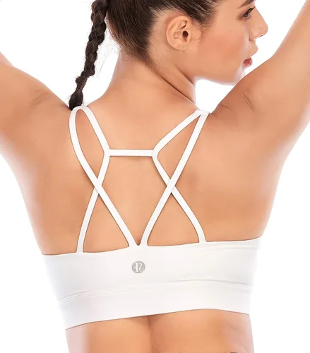 Miniatura 47 de Brasieres deportivos para mujer, con relleno, tipo camiseta sin mangas, sexis, con espalda cruzada, de alto impacto, largos, ideales para practicar