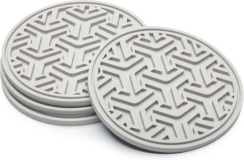 Miniatura 10 de Posavasos para protección de mesa, juego de 4 posavasos antideslizantes de goma de silicona para mesa auxiliar, escritorio y más, hechos en Estados