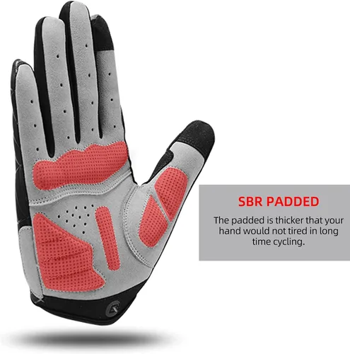 Miniatura 3 de ROCKBROS Guantes de ciclismo para hombre, guantes de bicicleta de montaña, guantes de bicicleta SBR Pad antideslizante guantes de conducción