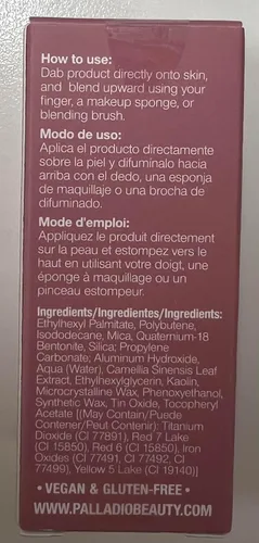 Miniatura 9 de Palladio Rubor líquido para mejillas y labios 2 en 1, fórmula de crema sin peso, pigmentado a prueba de manchas, de aspecto natural, acabado húmedo