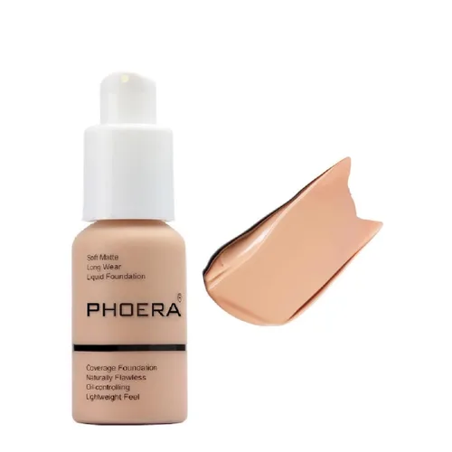 Miniatura 26 de PHOERA Foundation, Base Líquida Mate Suave Impecable 24 HR Control de Aceite Corrector Foundation Maquillaje. (1 Pza-102- Nude)