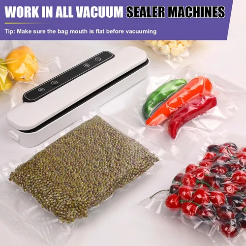 Miniatura 8 de Caregy - Bolsas selladoras al vacío de 400 cuartos, 8 x 12 pulgadas, libres de BPA para almacenamiento de alimentos, preparación de comidas o Sous
