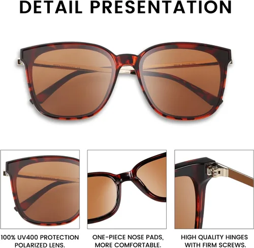 Miniatura 5 de Duco - Lentes de sol redondos vintage para mujeres y hombres con protección UV de moda para la playa