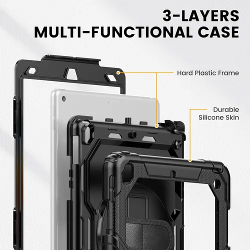 Miniatura 9 de Timecity - Funda para iPad de 9ª/8ª/7ª generación, de 10.2 pulgadas, funda protectora resistente con protector de pantalla, soporte giratorio