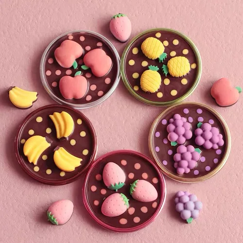 Miniatura 2 de Moldes de fondant de frutas para decoración de pasteles, 2 piezas, mini fresa, piña, plátano, caramelo, chocolate, molde de silicona para cupcakes