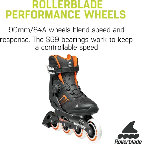 Miniatura 6 de Rollerblade Macroblade 90 BOA - Patín en línea para hombre, color negro y naranja