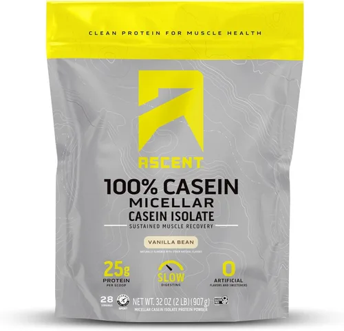 Miniatura 9 de Ascent Proteína en polvo de caseína – 0.88 oz de caseína micelar en polvo con cero sabores artificiales y edulcorantes, sin gluten, sin azúcar