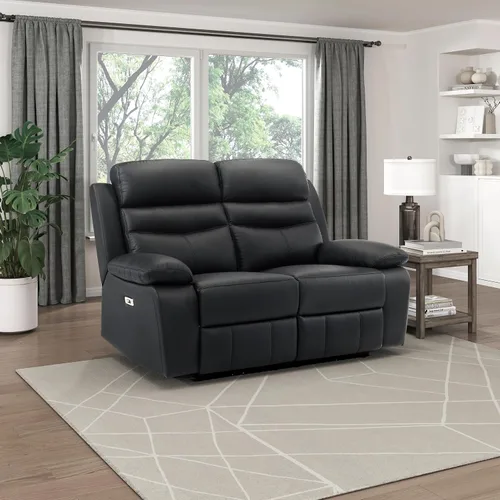 Miniatura 12 de Lexicon Silla Reclinable para Sala de Estar de Combinación de Cuero, Asientos para Cine en Casa, Sillón Reclinable Pegado a la Pared, Sillón Azul