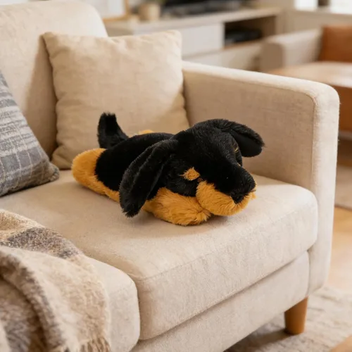 Miniatura 7 de PEACH CAT Perro salchicha de peluche de perro pequeño, juguetes de peluche para cachorros, regalos de cumpleaños para niños
