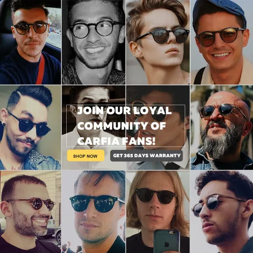 Miniatura 11 de CARFIA Gafas de sol redondas de acetato para hombre, polarizadas, protección UV, gafas de sol clásicas retro CA5289L