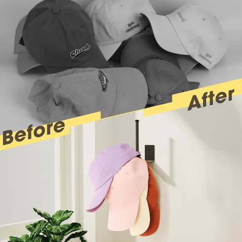 Miniatura 7 de Durmmur Paquete de 2 Percheros para Gorras de Béisbol, Organizador de Sombreros de Acero Inoxidable para Gorra de Béisbol, Organizador
