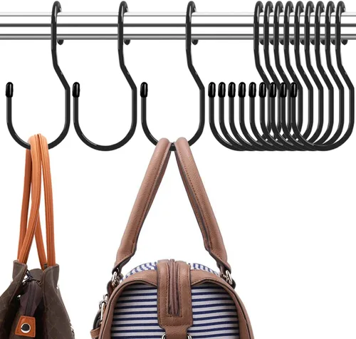 Ganchos para colgar bolsos en el armario, gancho de bolsa con diseño único de torsión, ganchos para varilla de armario de 12.7 cm de gran tamaño