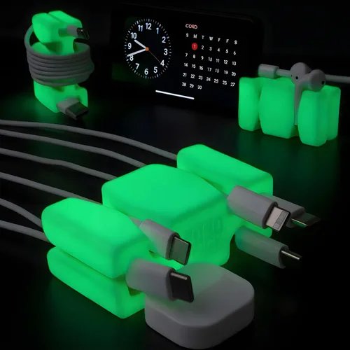 Miniatura 9 de CordBrick Soporte de cable ponderado de silicona y acero para mesita de noche. Organizador de cargador de teléfono de viaje. Accesorio útil