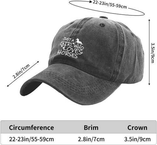 Miniatura 2 de Just Girl Who Loves Horse - Gorra de béisbol para mujer, ajustable, de moda, de algodón