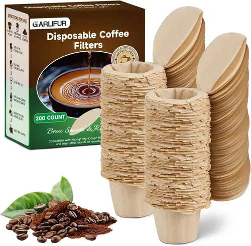 Filtros desechables de taza K con tapa, papel de filtro de café para cerveceros de una sola porción 1.0 y 2.0, uso con cápsulas reutilizables K Cup