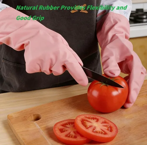 Miniatura 4 de Dishwashing Cleaning Gloves Waterproof Tear-Resistant Household Rubber Cleaning Gloves with Long Elastic Cuffs