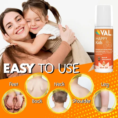 Miniatura 3 de VAL Roll-On de magnesio para niños Cloruro de magnesio Zechstein suave Relajación para el día y la hora de dormir Apoyo para la calma