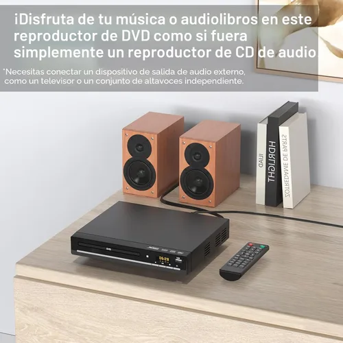 Miniatura 7 de Reproductores de DVD para TV con HDMI, Reproduce Todas las Regiones y Formatos, Reproductor de CD para el Hogar, Soporta Vídeo