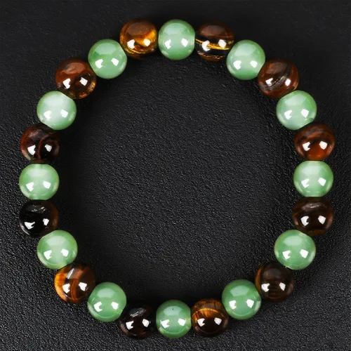 Miniatura 6 de Pulsera de triple protección con cuentas de ojo de tigre, obsidiana negra y hematita para hombres y mujeres, cuentas de piedras naturales y cristal