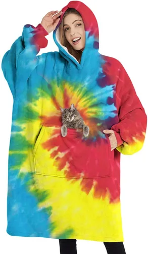 Miniatura 13 de Wearable Oversized Blanket,Sherpa Blanket Hoodie with Super Pockets,Super Warm Fuzzy Pullover for Women & Men