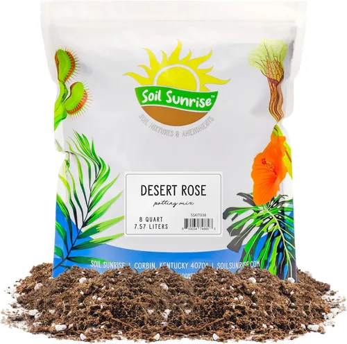 Soil Sunrise Mezcla de tierra para macetas de rosas del desierto (8 cuartos) Mezcla de tierra de lotes pequeños mezclados a mano para plantas de