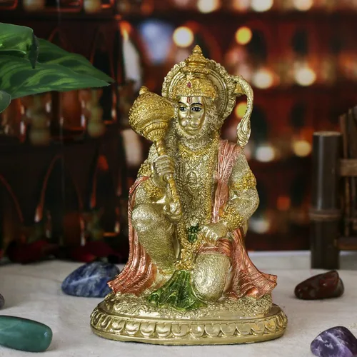 Miniatura 4 de alikiki Estatua hindú Ramayana Hanuman - 6.1 pulgadas de alto, estatua de dios indio hinduismo, devoto, señor Rama, santuario, altar, decoración