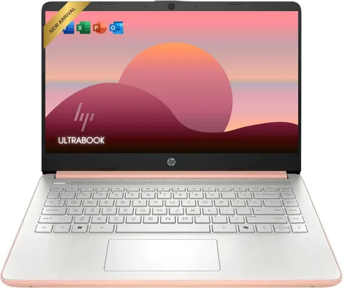HP Laptop de negocios con Microsoft Office 365 1 año, 8 GB de RAM, 64 GB SSD, procesador Intel, color blanco, sin ratón, respuesta rápida,