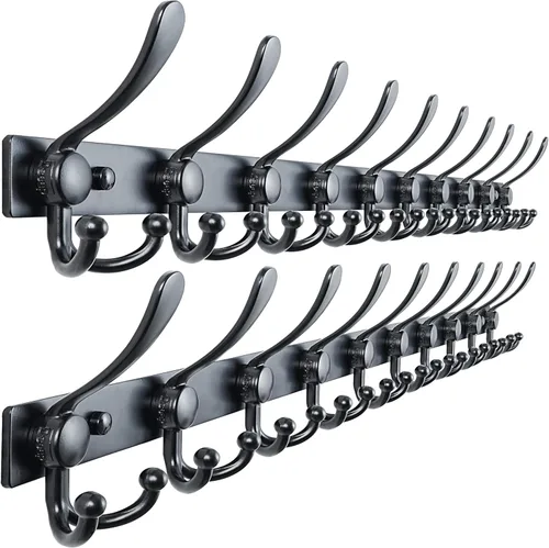 Miniatura 45 de Dseap - Perchero para montaje en pared, base resistente calibre 12 vs Flimsy de 0.039 pulgadas, ganchos sólidos antidesgarros, montaje en perno