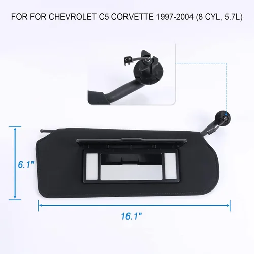 Miniatura 4 de Parasol automotriz BUSIDN con luces LED brillantes actualizadas, reemplazo de parasoles para Corvette C5 Chevrolet 1997-2004, reemplaza 10442033