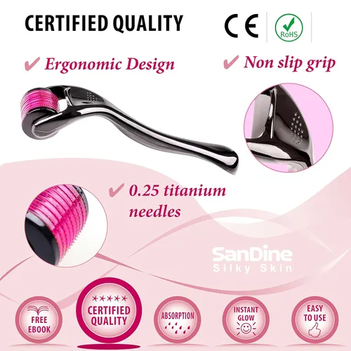 Miniatura 6 de Microneedle Derma Roller – 540 Micro pines sistema de cuidado de la piel – Rodillo de Titanio dermatológico – Ideal para mantener tu piel jóven
