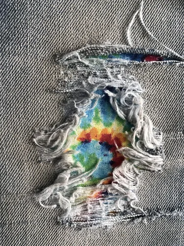 Miniatura 3 de HoleyPatches - Parches con reverso de mezclilla hechos a mano con teñido anudado, súper fuertes, para planchar, por HoleyPatches