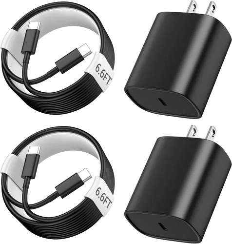 Miniatura 13 de Cargador de teléfono 17 16 15 de carga rápida, cable de carga USB C de 10 pies de largo con bloque de carga rápida de teléfono tipo C de 20 W