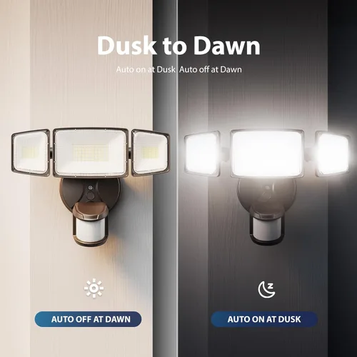 Miniatura 6 de Onforu Luces LED con sensor de movimiento de 100 W, luz de inundación del anochecer al amanecer, sensor de movimiento al aire libre, luces