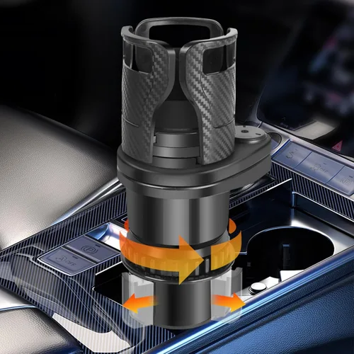 Miniatura 5 de Expansor de portavasos para automóvil, extensor adaptador multifuncional 2 en 1 para portavasos de automóvil, con base ajustable, compatible