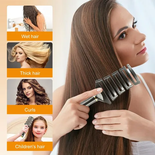 Miniatura 5 de SHINLEA Cepillo desenredante curvo para cabello rizado, cepillo profesional ventilado antienredos para húmedo y seco, ideal para cabello texturizado