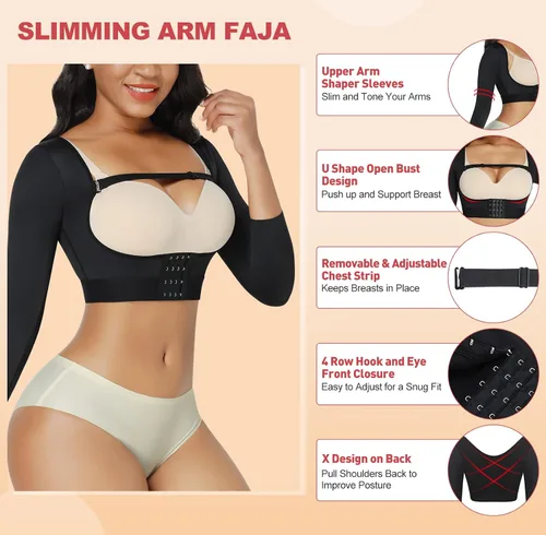 Miniatura 2 de FeelinGirl Post Surgery Arm Compression Sleeves Upper Arm Shaper Lipo Garment Posture Corrector Shapewear Tops