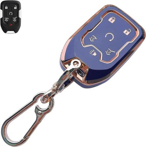 Miniatura 23 de Compatible con funda para llavero Chevy con llavero – Funda de TPU suave negra para Chevy Equinox Impala Malibu Camaro Cruze Sonic Terrain 5 botones