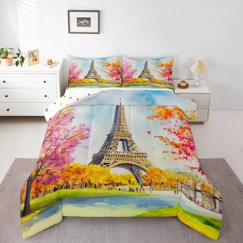 Miniatura 18 de Juego de edredón de San Valentín para parejas, juegos de ropa de cama rojo y blanco para niños, niñas, adolescentes, con texto en inglés "I Love