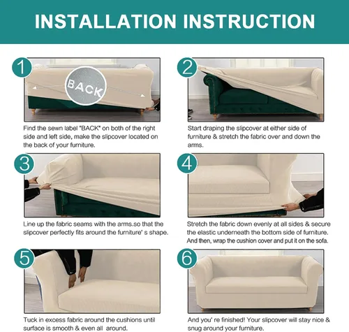 Miniatura 6 de UNBBRRL Funda de sofá Chesterfield de jacquard elástico, fundas de cojín gruesas para sofá, protector de muebles para sala de estar
