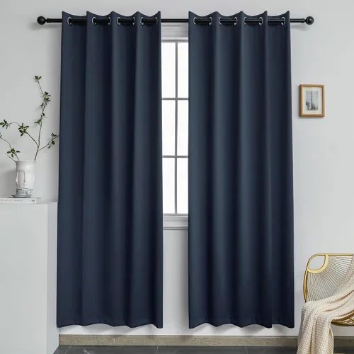 Miniatura 70 de YGO - Cortinas verdes de 183 cm de ancho por 213 cm de largo para dormitorio - Cortinas opacas con ojales en la parte superior, extra anchas