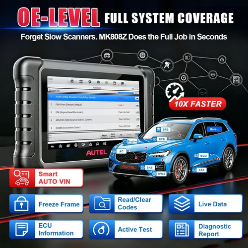 Miniatura 4 de Autel Escáner MaxiCOM MK808Z: Escáner OBD2 de todo el sistema 2026 y herramienta bidireccional – 3000+ pruebas activas, servicio 28+, Smart Auto