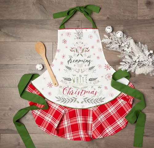 Miniatura 4 de DII Delantal de cocina de Navidad ajustable para mujer, tamaño adulto para cocinar, hornear, manualidades y entretenimiento Estoy soñando