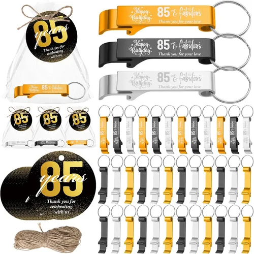 Miniatura 22 de Dandat 50 Sets 40th Birthday Party Favors for Guests Birthday Beer Opener Keychain Cheers to 40 Bottle Opener Keychain with Thank You Cards and Gift