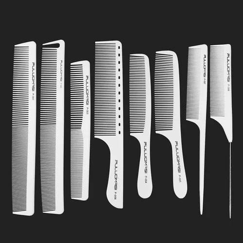 Miniatura 7 de Dayline 8 unids Peines para el cabello Set Pro Salon Herramientas de peinado peine blanco peluquería peluquería cepillo Peines Set