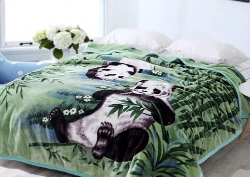 Hiyoko - Manta de panda de 5.3 libras para la tele, cabaña o sofá - Afelpada, cálida, cubrecama, tamaño matrimonial queen, 75 pulgadas de ancho x 90