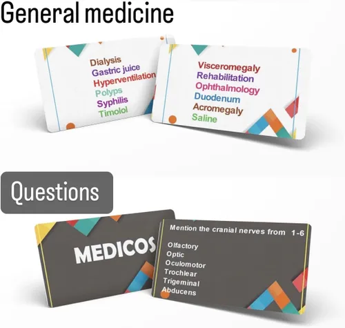 Miniatura 2 de Medicos Juego de mesa médico para adultos y estudiantes Juego de aprendizaje de anatomía de trivia de atención médica Médico, enfermera, escuela