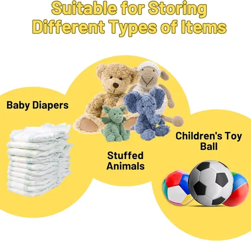Miniatura 7 de Red de almacenamiento de animales de peluche para niños, paquete de 2 organizadores de juguetes para mesita de noche - Almacena ordenadamente tus