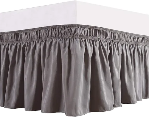 Miniatura 14 de Elegant Decor Falda de cama 100% algodón egipcio, falda de cama de lujo de 9 pulgadas, 650 hilos, volantes elásticos ajustables y resistentes a