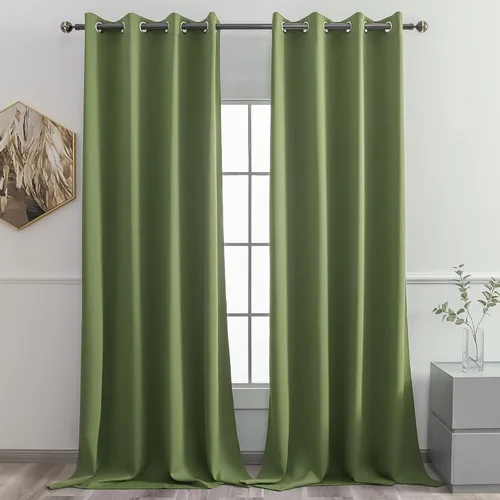 Miniatura 60 de YGO - Cortinas verdes de 183 cm de ancho por 213 cm de largo para dormitorio - Cortinas opacas con ojales en la parte superior, extra anchas
